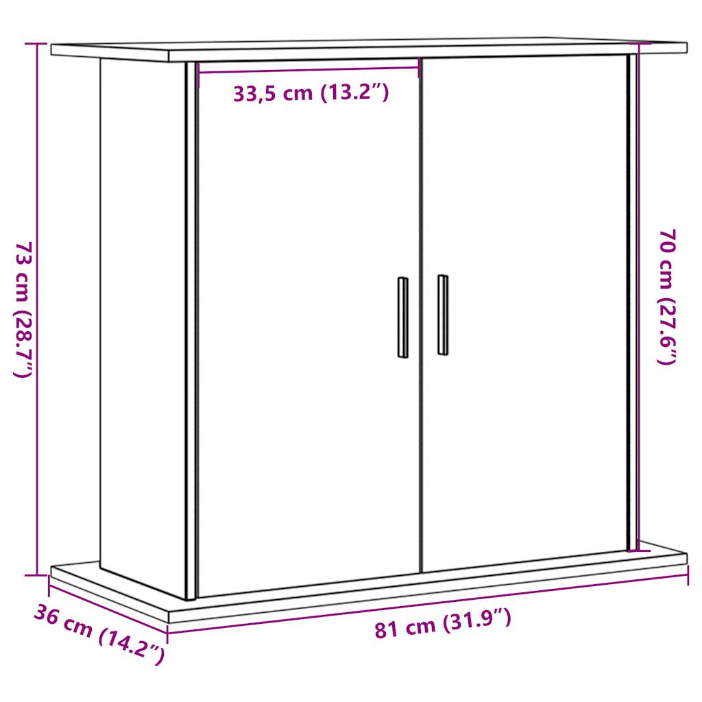 Suport pentru acvariu, lemn vechi, 81x36x73 cm, lemn prelucrat