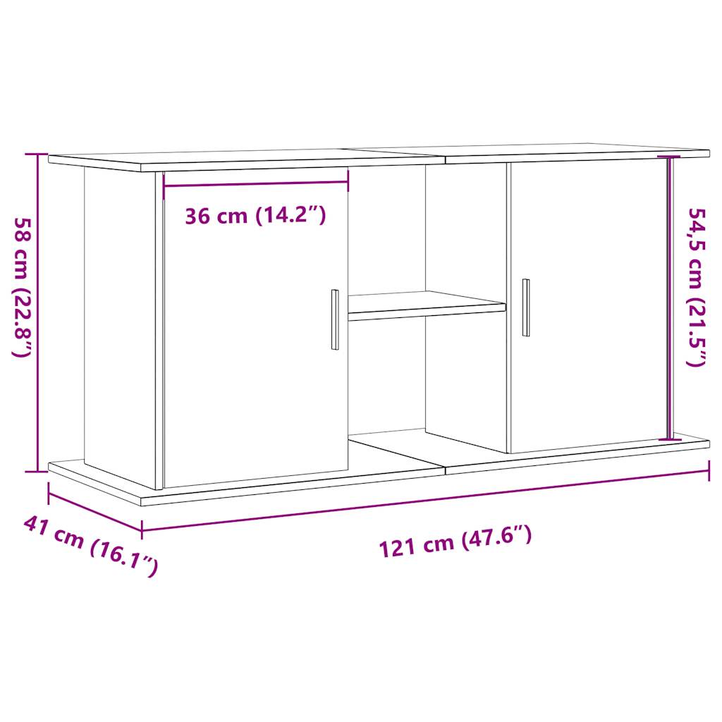 Suport pentru acvariu, lemn vechi, 121x41x58 cm, lemn prelucrat