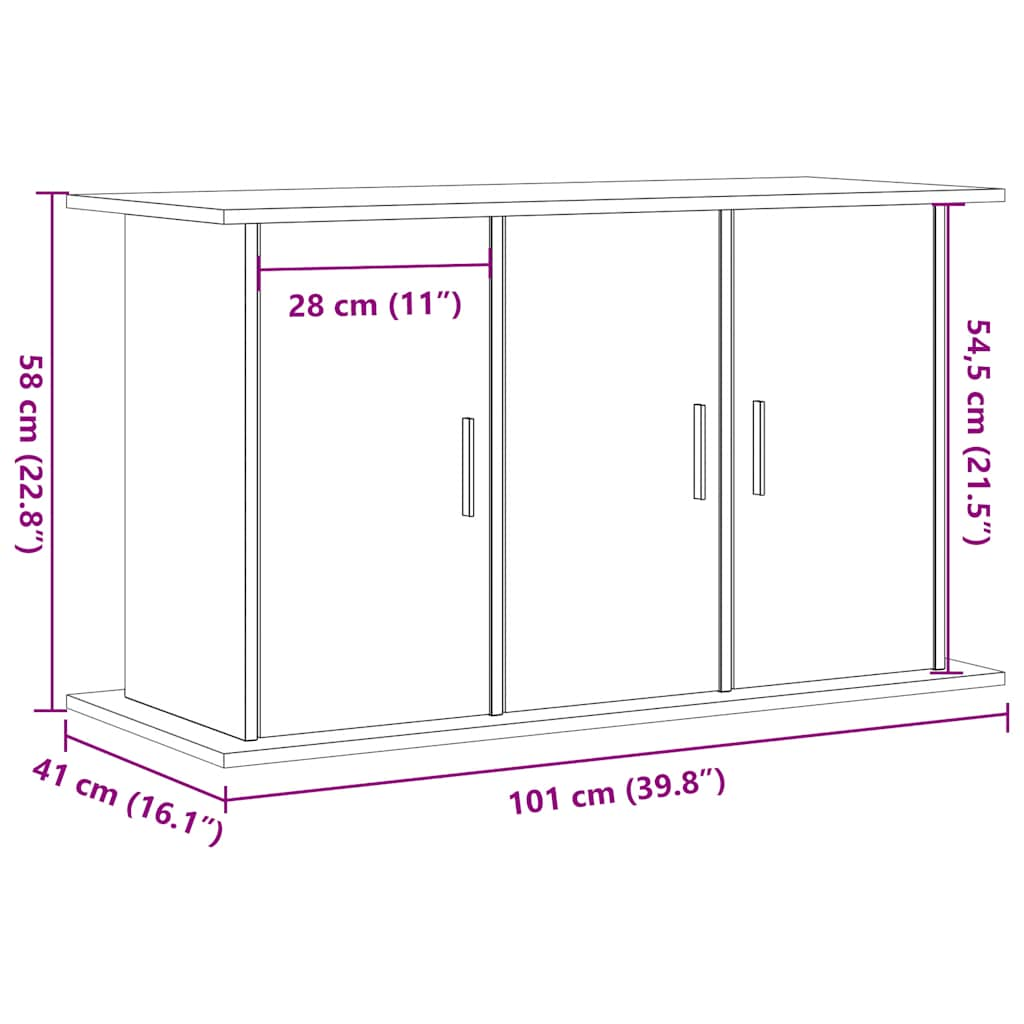 Suport acvariu, stejar artizanal, 101x41x58 cm, lemn prelucrat