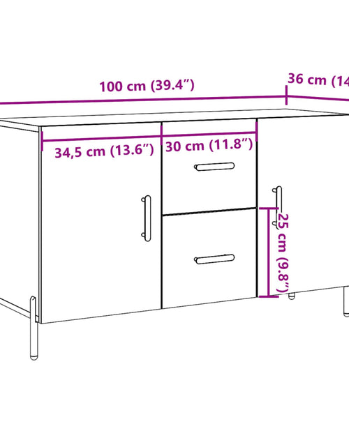 Încărcați imaginea în vizualizatorul Galerie, Dulap, lemn vechi, 100x36x60 cm, lemn prelucrat
