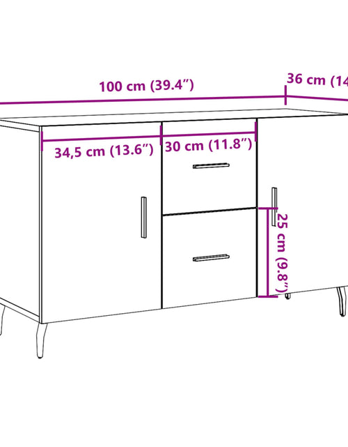 Încărcați imaginea în vizualizatorul Galerie, Dulap, lemn vechi, 100x36x60 cm, lemn prelucrat

