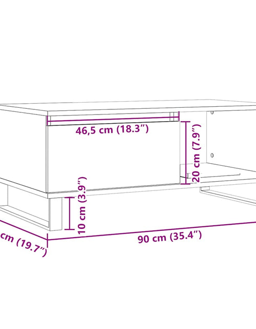 Загрузите изображение в средство просмотра галереи, Măsuță cafea, stejar artizanal, 90x50x36,5 cm, lemn prelucrat
