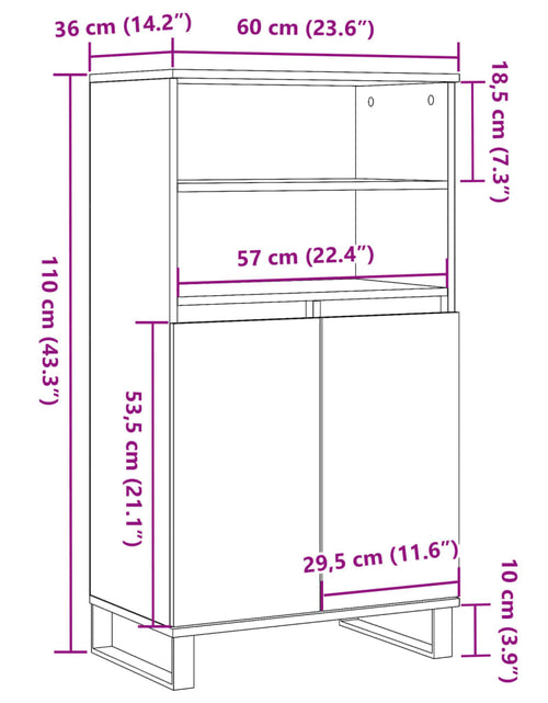 Încărcați imaginea în vizualizatorul Galerie, Dulap înalt, lemn vechi, 60x36x110 cm, lemn prelucrat
