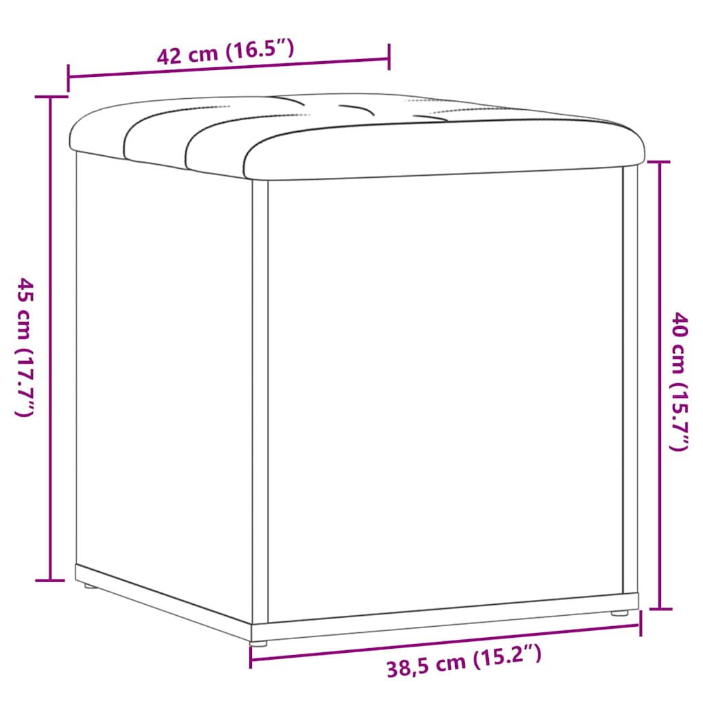 Bancă de depozitare din lemn vechi 42x42x45 cm lemn prelucrat