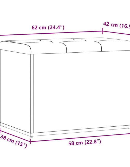 Încărcați imaginea în vizualizatorul Galerie, Bancă de depozitare din lemn vechi 62x42x45 cm lemn prelucrat
