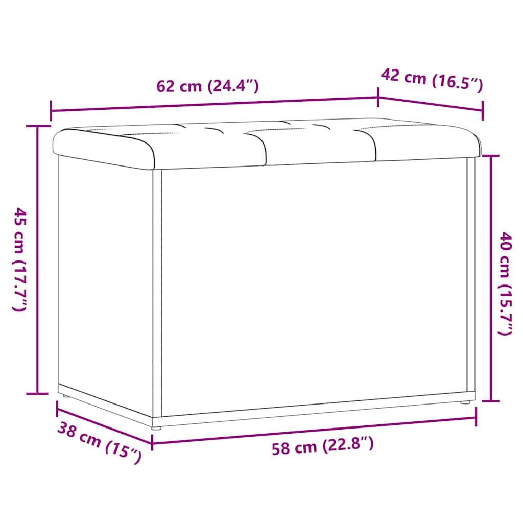 Bancă de depozitare din lemn vechi 62x42x45 cm lemn prelucrat