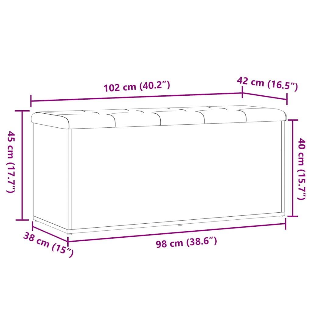 Bancă de depozitare,lemn vechi, 102x42x45 cm, lemn prelucrat