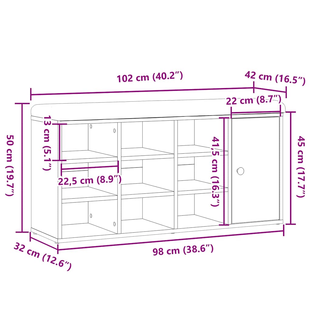 Bancă de pantofi,lemn vechi, 102x32x50 cm, lemn prelucrat