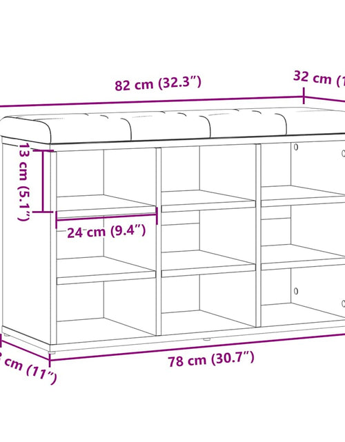 Încărcați imaginea în vizualizatorul Galerie, Banchetă pantofar stejar artizanal 82x32x50 cm lemn prelucrat
