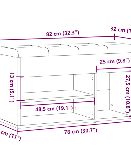 Загрузите изображение в средство просмотра галереи, Banchetă pantofar stejar artizanal 82x32x45,5 cm lemn prelucrat
