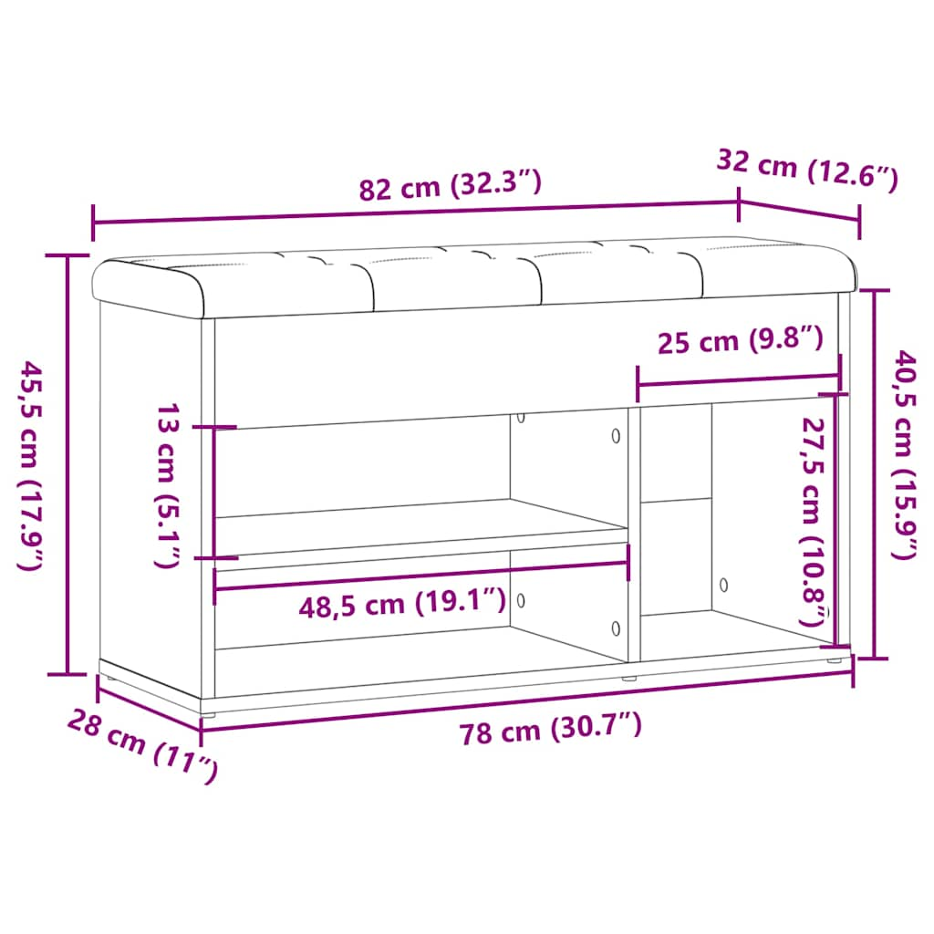 Banchetă pantofar stejar artizanal 82x32x45,5 cm lemn prelucrat