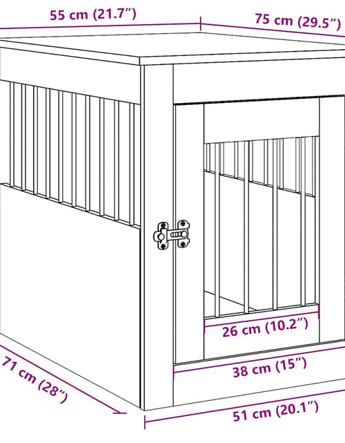 Încărcați imaginea în vizualizatorul Galerie, Mobilier ladă pentru câini Lemn vechi 55x75x65cm Lemn prelucrat
