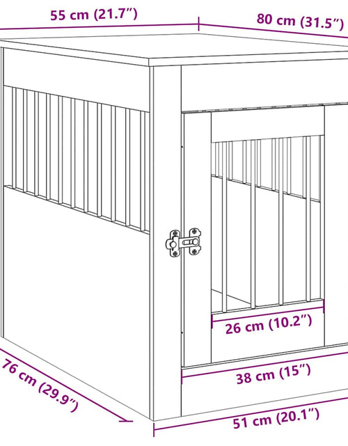 Încărcați imaginea în vizualizatorul Galerie, Mobilier ladă pentru câini Lemn vechi 55x80x68cm Lemn prelucrat
