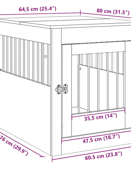 Загрузите изображение в средство просмотра галереи, Ladă pentru câini, Stejar artizanal 64,5x80x71 cm lemn compozit
