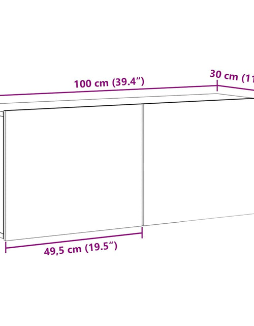 Загрузите изображение в средство просмотра галереи, Comodă TV de perete, lemn vechi, 100x30x41 cm
