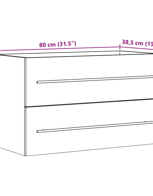 Încărcați imaginea în vizualizatorul Galerie, Dulap de chiuvetă stejar artizanal 80x38,5x48 cm lemn prelucrat
