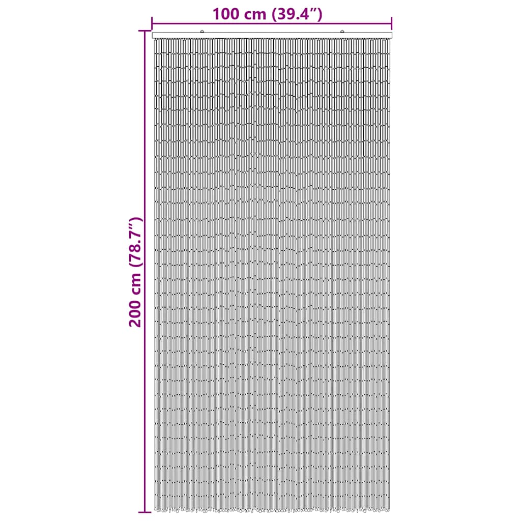 Perdele ușă cu insecte imprimeu palmieri 100x200 cm bambus