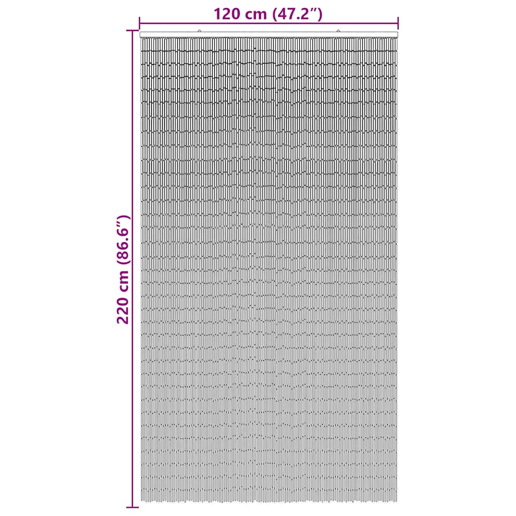 Perdele ușă cu insecte gri închis 120x220 cm bambus