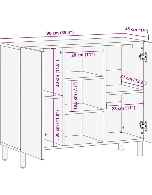 Загрузите изображение в средство просмотра галереи, Servantă, negru, 90x33x75 cm, lemn prelucrat
