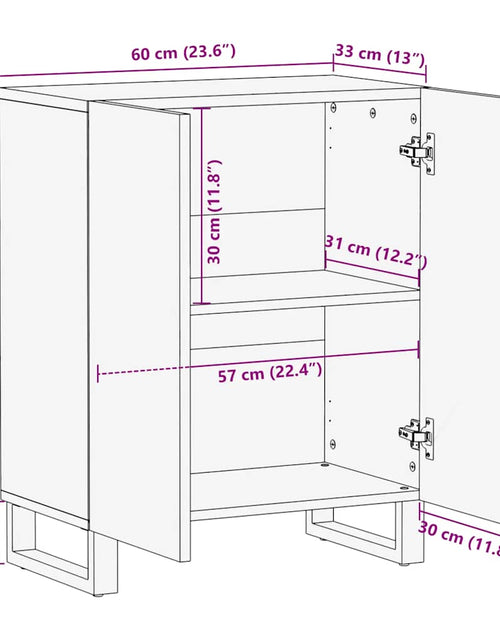 Загрузите изображение в средство просмотра галереи, Bufetă neagră 60x33x75 cm lemn masiv de mango
