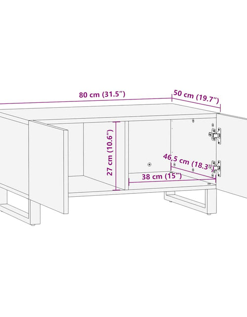 Загрузите изображение в средство просмотра галереи, Măsuță de cafea, 80x50x40 cm, lemn masiv de mango
