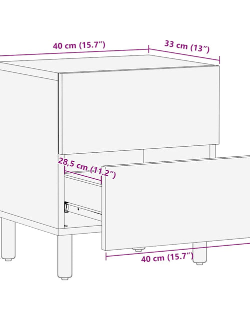 Încărcați imaginea în vizualizatorul Galerie, Noptiera maro 40x33x46 cm lemn masiv de mango
