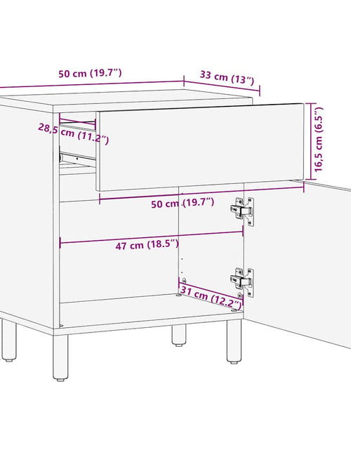 Încărcați imaginea în vizualizatorul Galerie, Noptiera maro 50x33x60 cm lemn masiv de mango

