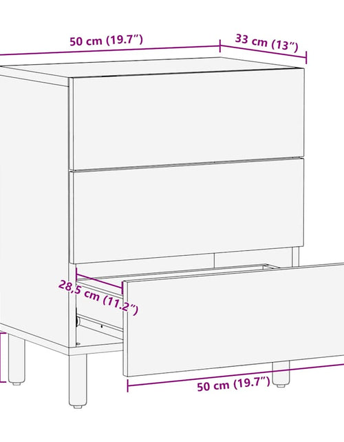 Încărcați imaginea în vizualizatorul Galerie, Noptiera maro 50x33x62 cm lemn masiv de mango
