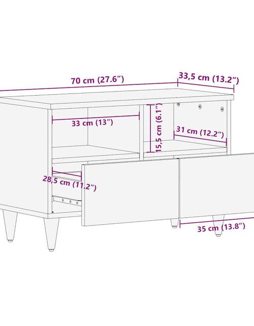 Загрузите изображение в средство просмотра галереи, Dulap TV Gri deschis 70x33,5x46 cm Lemn masiv Mango
