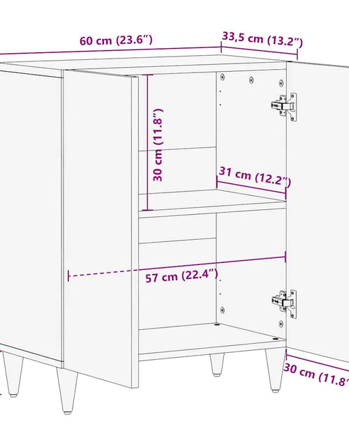 Загрузите изображение в средство просмотра галереи, Bufetă gri deschis 60x33,5x75 cm lemn masiv de mango
