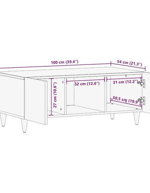 Загрузите изображение в средство просмотра галереи, Masuta de cafea gri deschis 100x54x40 cm lemn masiv de mango
