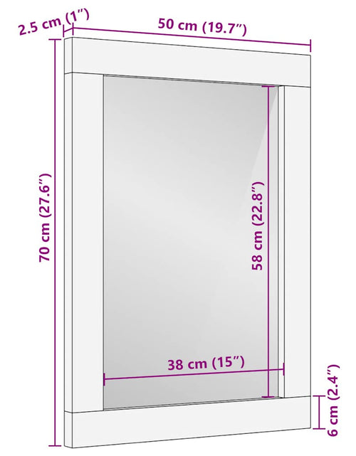 Загрузите изображение в средство просмотра галереи, Oglindă de baie 50x2,5x70 cm lemn masiv de mango
