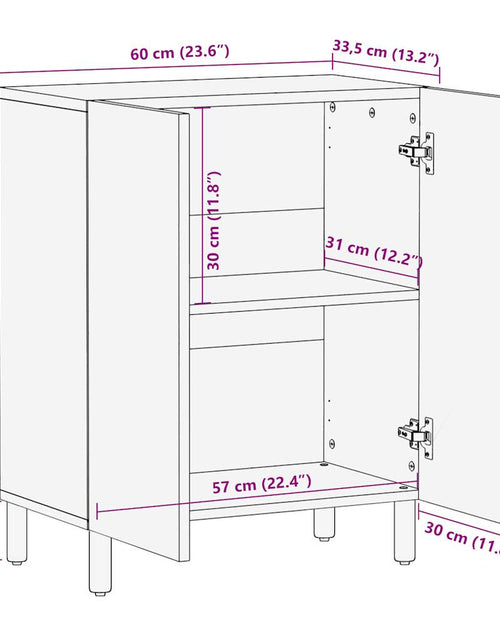 Încărcați imaginea în vizualizatorul Galerie, Dulap, 60x33,5x75 cm, lemn masiv de mango brut
