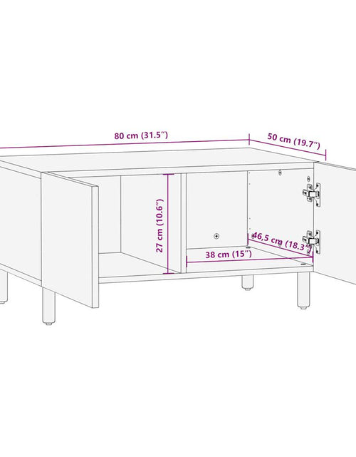 Încărcați imaginea în vizualizatorul Galerie, Măsuță de cafea, negru, 80x50x40 cm, lemn masiv de mango brut
