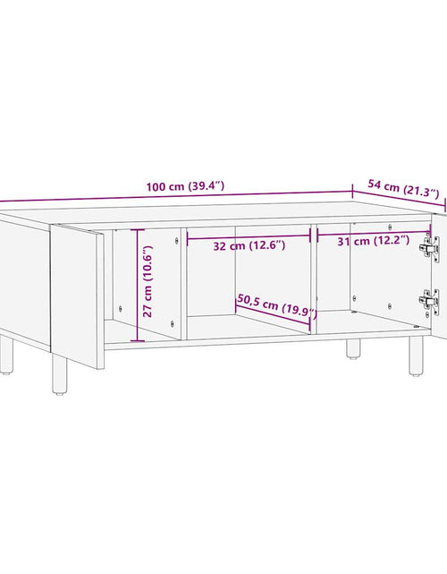 Încărcați imaginea în vizualizatorul Galerie, Măsuță de cafea, negru, 100x54x40 cm, lemn masiv brut de mango
