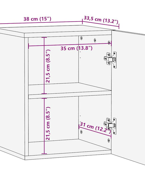 Încărcați imaginea în vizualizatorul Galerie, Dulap suspendat de baie negru 38x33,5x48cm, lemn masiv de mango
