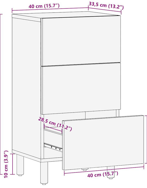 Încărcați imaginea în vizualizatorul Galerie, Dulap, 40x33,5x75 cm, lemn masiv de mango brut
