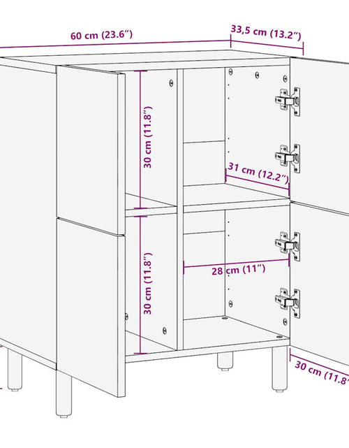 Загрузите изображение в средство просмотра галереи, Dulap, 60x33,5x75 cm, lemn masiv de mango brut
