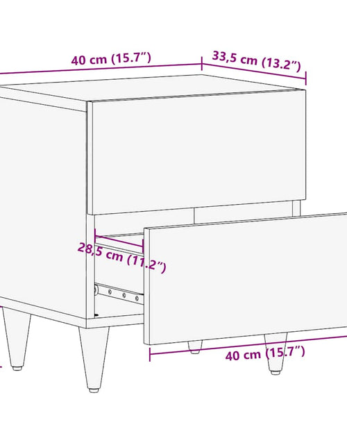 Încărcați imaginea în vizualizatorul Galerie, Noptieră, 40x33,5x46 cm, lemn masiv de mango
