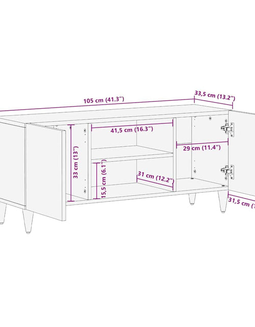 Загрузите изображение в средство просмотра галереи, Dulap TV 105x33,5x46 cm lemn masiv de mango
