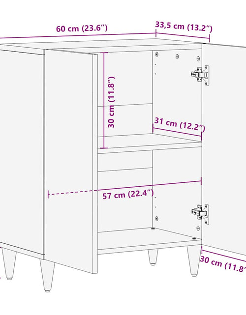 Încărcați imaginea în vizualizatorul Galerie, Bufetă 60x33,5x75 cm lemn masiv de mango
