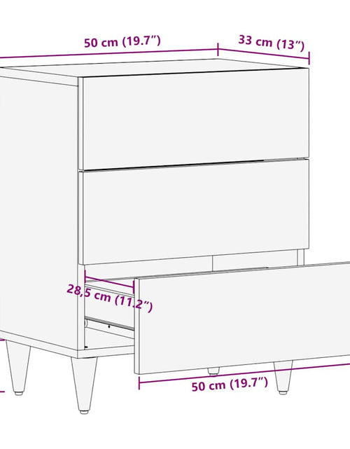 Încărcați imaginea în vizualizatorul Galerie, Noptieră, 50x33x60 cm, lemn masiv de mango

