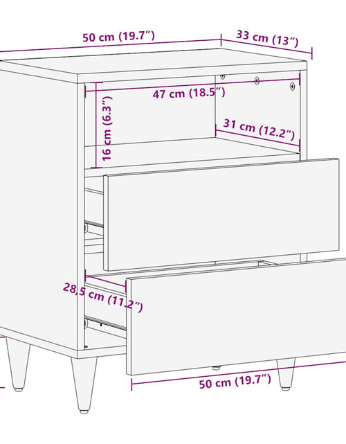 Încărcați imaginea în vizualizatorul Galerie, Noptieră, 50x33x60 cm, lemn masiv de mango
