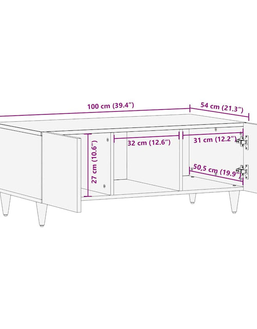 Загрузите изображение в средство просмотра галереи, Măsuță de cafea, 100x54x40 cm, lemn masiv de mango
