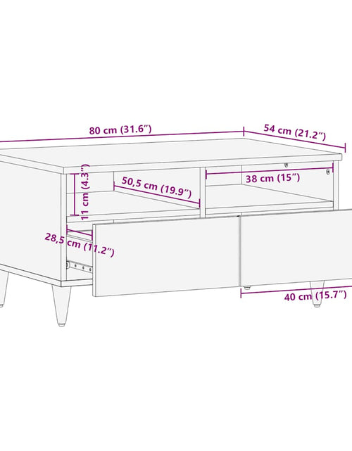 Загрузите изображение в средство просмотра галереи, Măsuță de cafea, 80x54x40 cm, lemn masiv de mango
