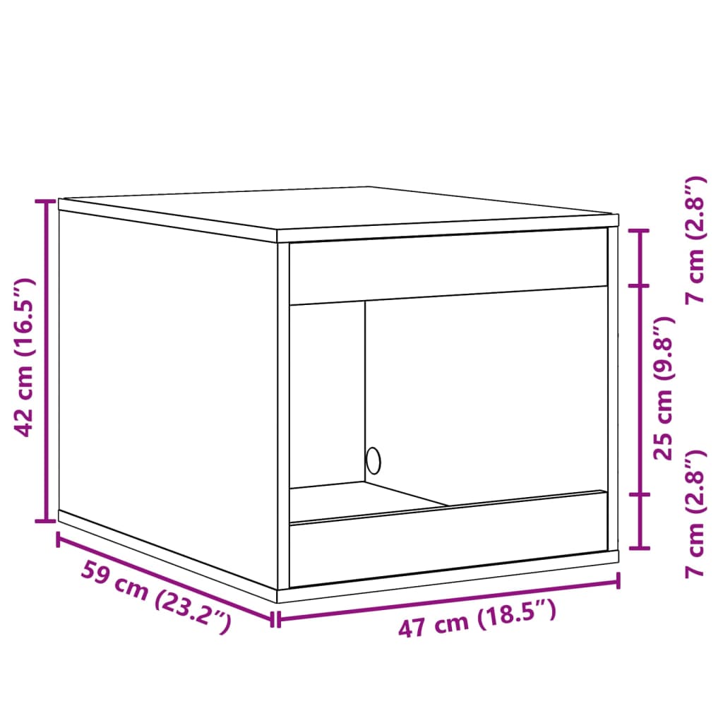 Cutie litieră pisici stejar fumuriu 47x59x42 cm lemn prelucrat