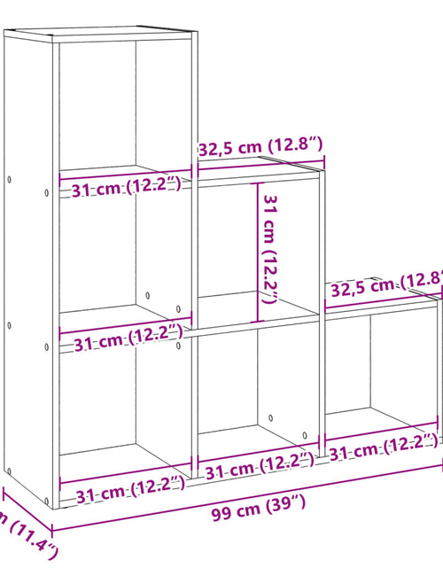 Загрузите изображение в средство просмотра галереи, Bibliotecă/separator 3 niveluri stejar sonoma 99x29x99 cm lemn
