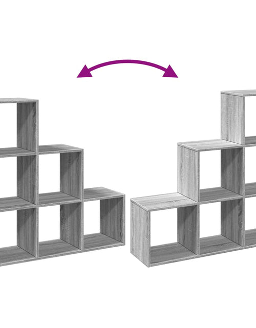 Încărcați imaginea în vizualizatorul Galerie, Bibliotecă/separator, 3 niveluri  gri sonoma 99x29x99 cm lemn
