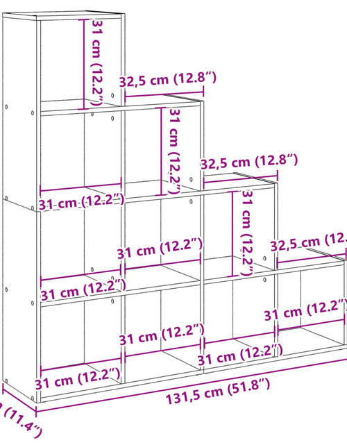 Încărcați imaginea în vizualizatorul Galerie, Bibliotecă/separator cameră stejar maro 131,5x29x131,5 cm lemn
