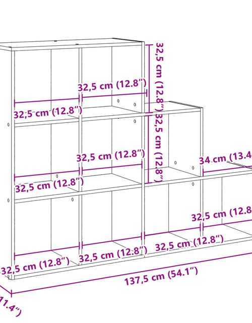 Încărcați imaginea în vizualizatorul Galerie, Bibliotecă/separator cameră sonoma gri 137,5x29x103,5 cm lemn
